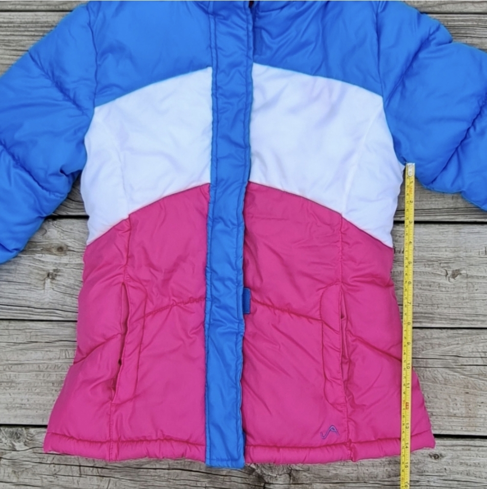 ✨See New Listing✨ Girl's S 14/16 Puffer Jacket Coat W/ Hood Fleece Lined Pockets - Picture 7 of 16